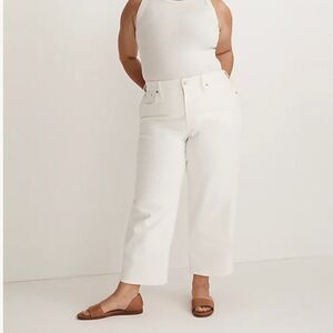 Madewell The Plus Perfect Vintage Wide-Leg Crop Jean in Tile White NWT size 24W